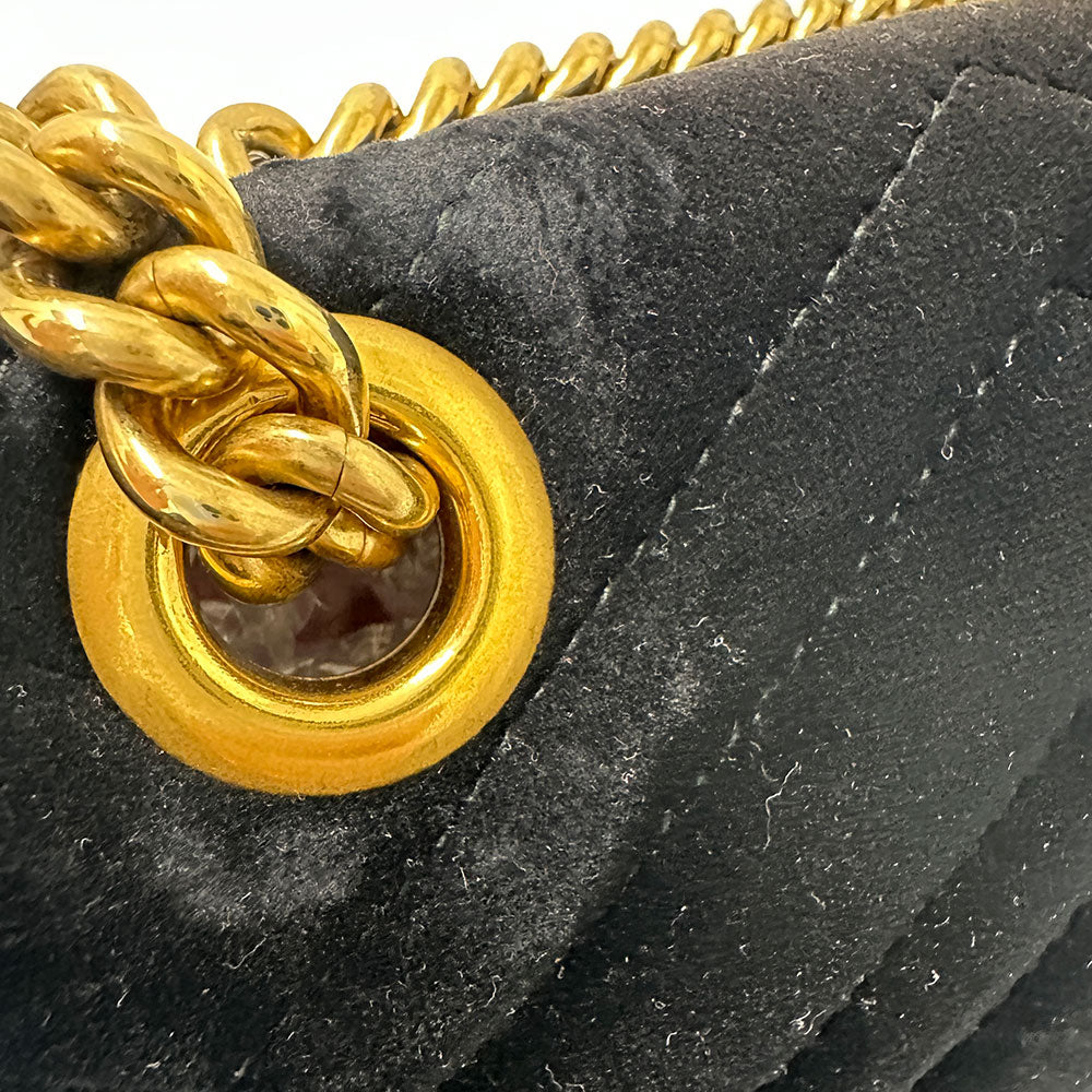 GUCCI グッチ GGマーモント ショルダーバッグ ブラック 443496 レザー レディース 【中古】