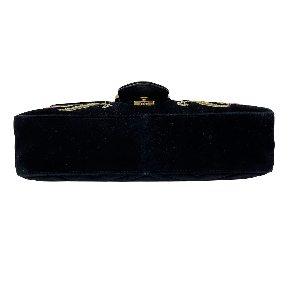 GUCCI グッチ GGマーモント ショルダーバッグ ブラック 443496 レザー レディース 【中古】