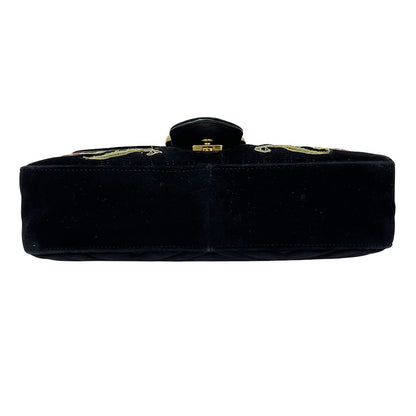 GUCCI グッチ GGマーモント ショルダーバッグ ブラック 443496 レザー レディース 【中古】