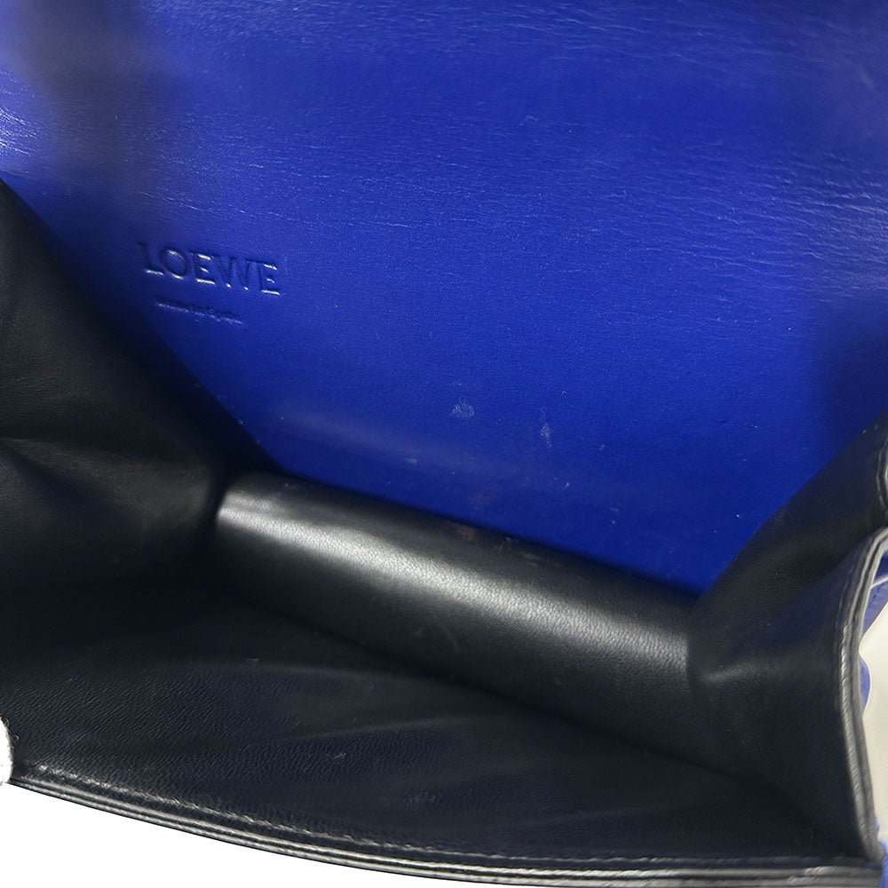 LOEWE ロエベ バルセロナ ショルダーバッグ ブルー レザー レディース 【中古】