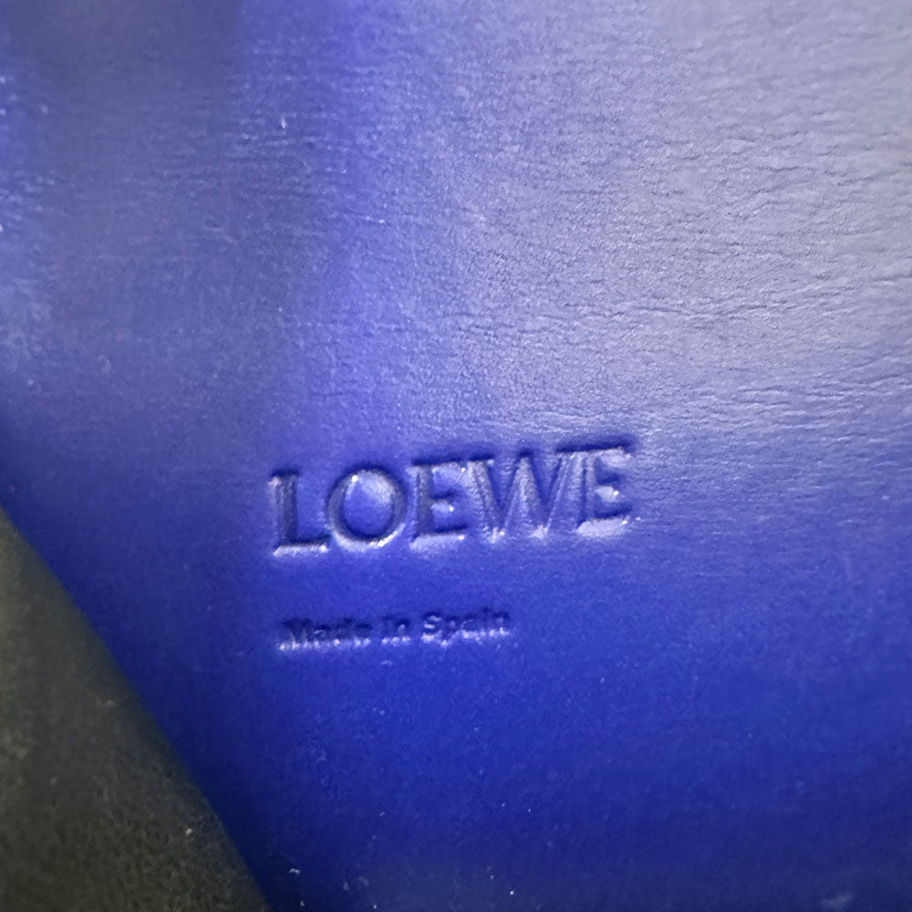 LOEWE ロエベ バルセロナ ショルダーバッグ ブルー レザー レディース 【中古】