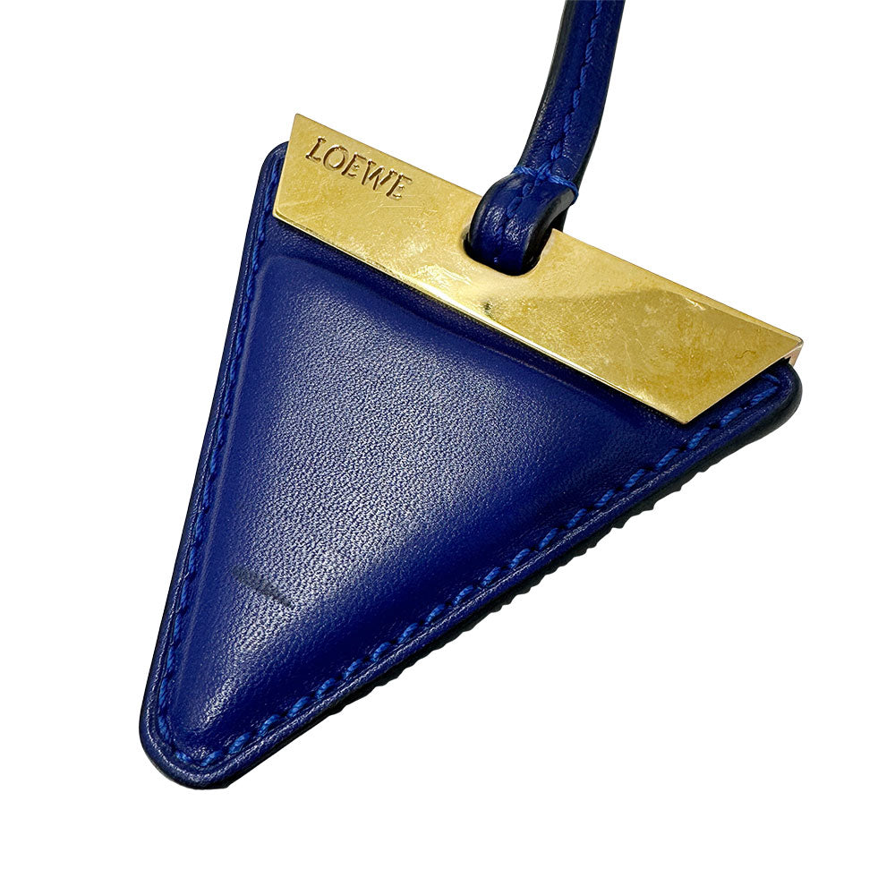 LOEWE ロエベ バルセロナ ショルダーバッグ ブルー レザー レディース 【中古】