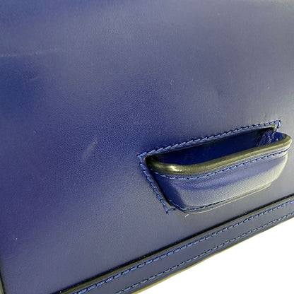 LOEWE ロエベ バルセロナ ショルダーバッグ ブルー レザー レディース 【中古】