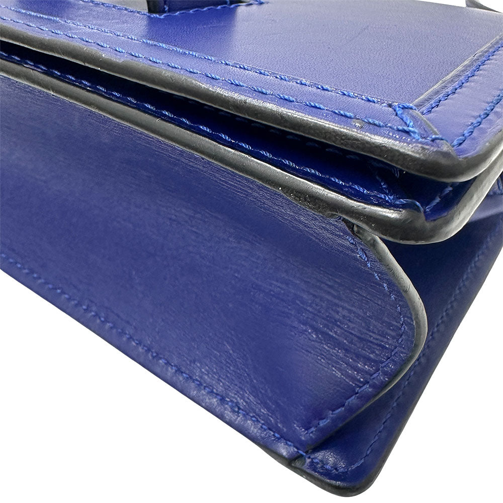 LOEWE ロエベ バルセロナ ショルダーバッグ ブルー レザー レディース 【中古】
