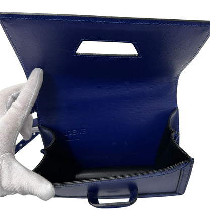 LOEWE ロエベ バルセロナ ショルダーバッグ ブルー レザー レディース 【中古】