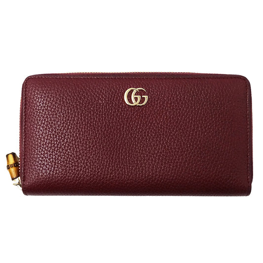 GUCCI グッチ 長財布 プチマーモント バンブー ボルドー 739499 レザー レディース 【中古】