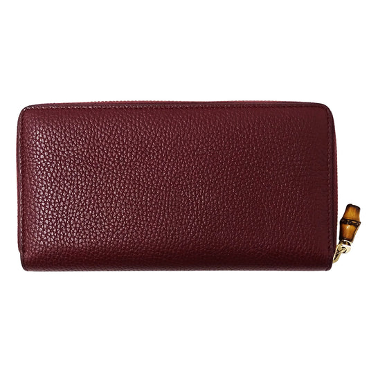 GUCCI グッチ 長財布 プチマーモント バンブー ボルドー 739499 レザー レディース 【中古】