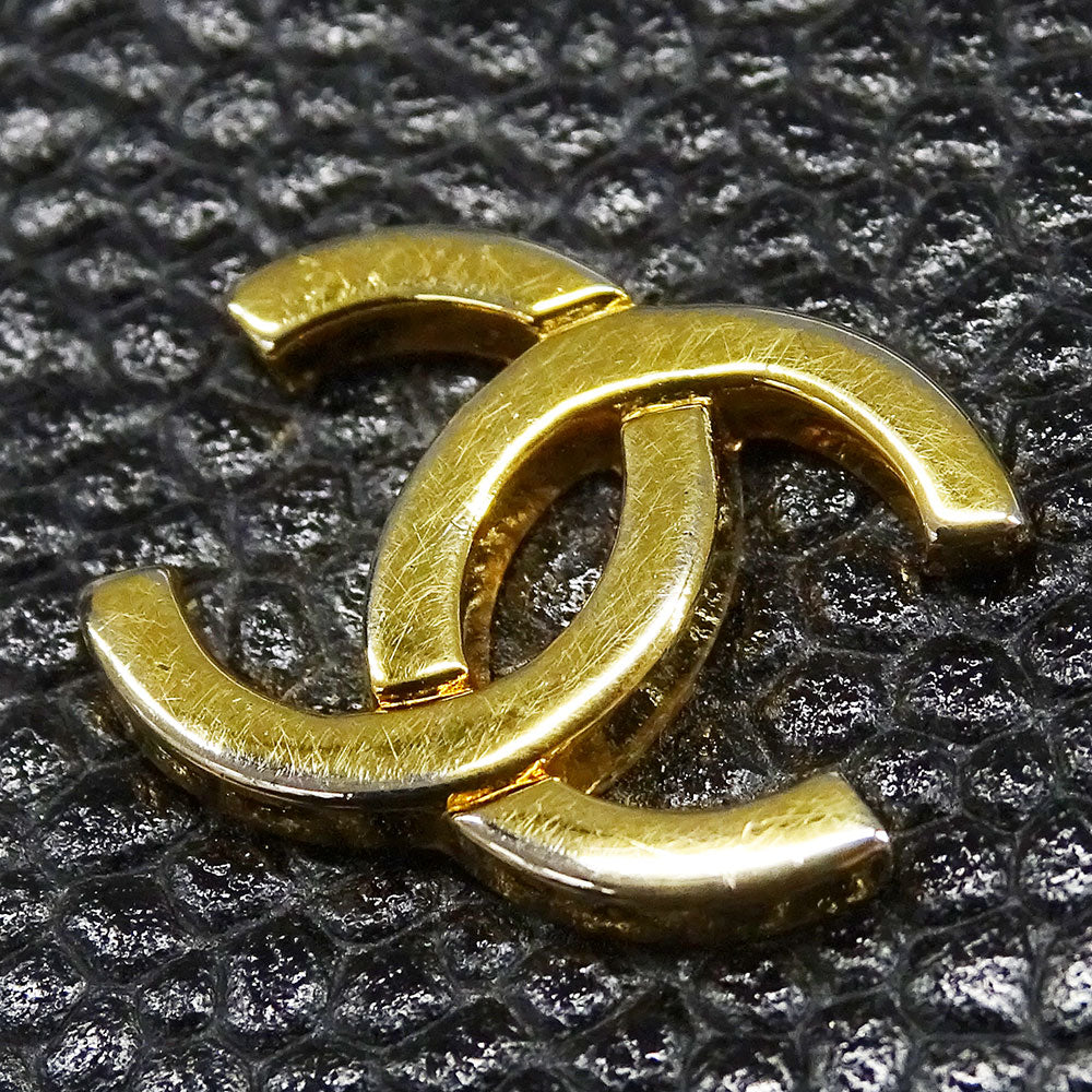 CHANEL シャネル 長財布 ビコローレ ブラック ゴールド金具 キャビアスキン レディース 【中古】
