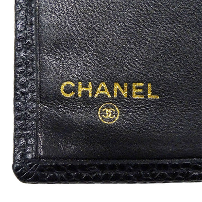 CHANEL シャネル 長財布 ビコローレ ブラック ゴールド金具 キャビアスキン レディース 【中古】