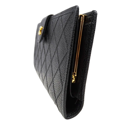 CHANEL シャネル 長財布 ビコローレ ブラック ゴールド金具 キャビアスキン レディース 【中古】