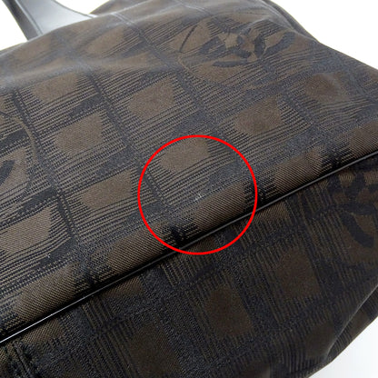 CHANEL シャネル トートバッグ ニュートラベル トートMM ダークブラウン ナイロン レディース 【中古】