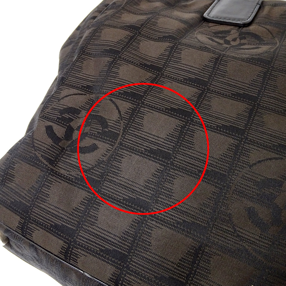 CHANEL シャネル トートバッグ ニュートラベル トートMM ダークブラウン ナイロン レディース 【中古】