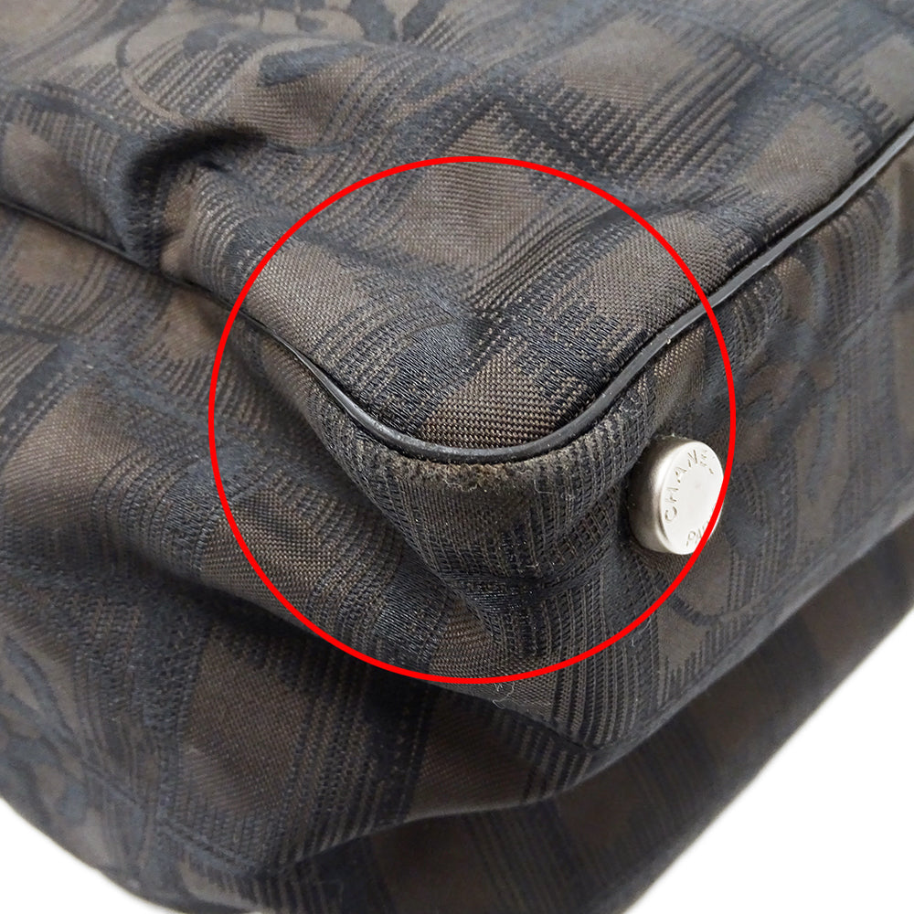 CHANEL シャネル トートバッグ ニュートラベル トートMM ダークブラウン ナイロン レディース 【中古】