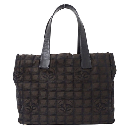 CHANEL シャネル トートバッグ ニュートラベル トートMM ダークブラウン ナイロン レディース 【中古】