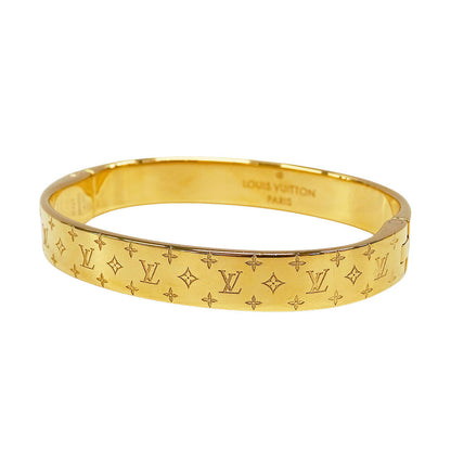LOUIS VUITTON ルイ・ヴィトン カフ･ナノグラム バングル モノグラム メタル ゴールド レディース M00252 【中古】