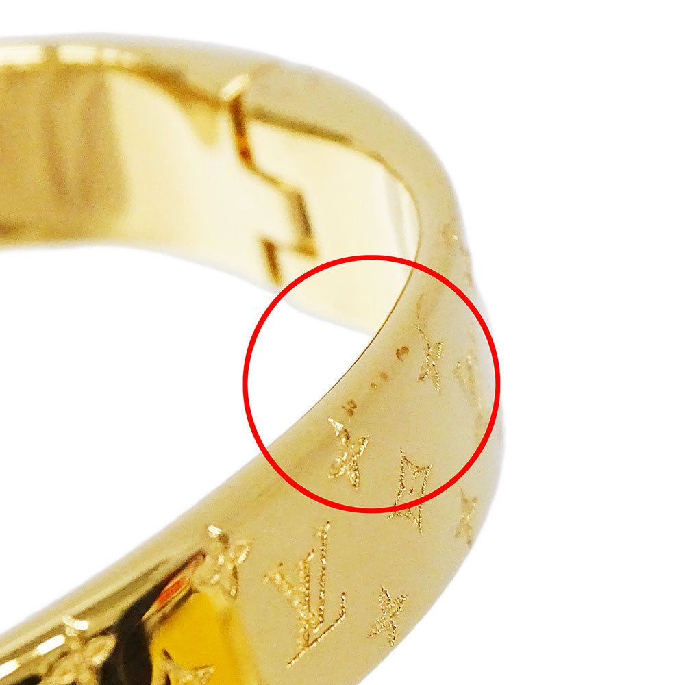 LOUIS VUITTON ルイ・ヴィトン カフ･ナノグラム バングル モノグラム メタル ゴールド レディース M00252 【中古】