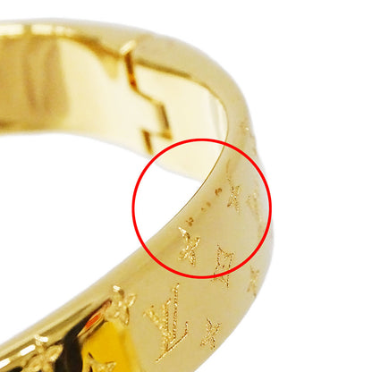 LOUIS VUITTON ルイ・ヴィトン カフ･ナノグラム バングル モノグラム メタル ゴールド レディース M00252 【中古】