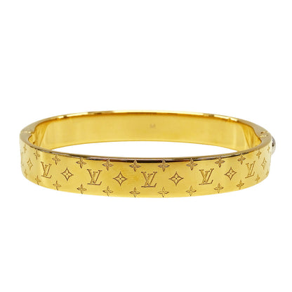 LOUIS VUITTON ルイ・ヴィトン カフ･ナノグラム バングル モノグラム メタル ゴールド レディース M00252 【中古】
