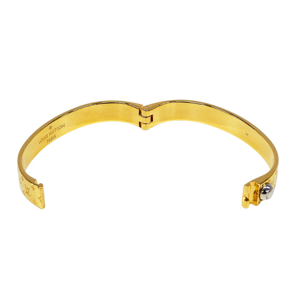 LOUIS VUITTON ルイ・ヴィトン カフ･ナノグラム バングル モノグラム メタル ゴールド レディース M00252 【中古】