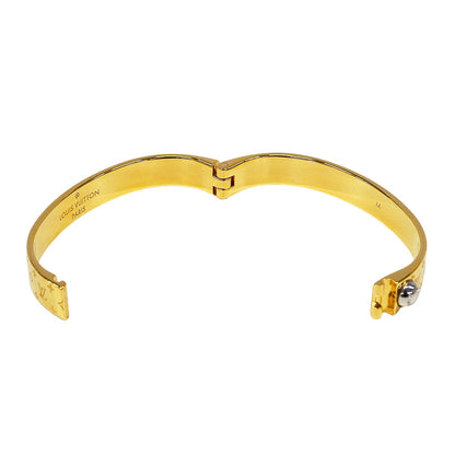 LOUIS VUITTON ルイ・ヴィトン カフ･ナノグラム バングル モノグラム メタル ゴールド レディース M00252 【中古】