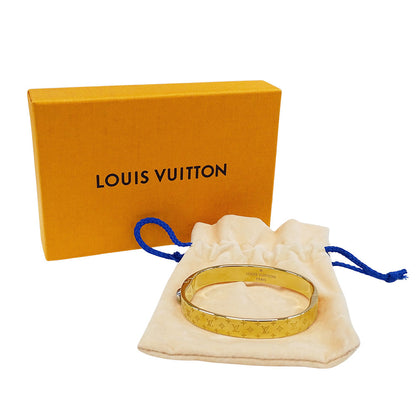 LOUIS VUITTON ルイ・ヴィトン カフ･ナノグラム バングル モノグラム メタル ゴールド レディース M00252 【中古】
