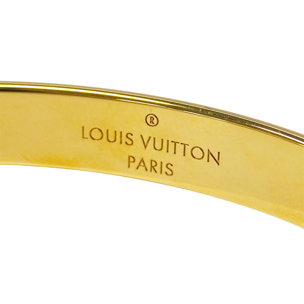 LOUIS VUITTON ルイ・ヴィトン カフ･ナノグラム バングル モノグラム メタル ゴールド レディース M00252 【中古】