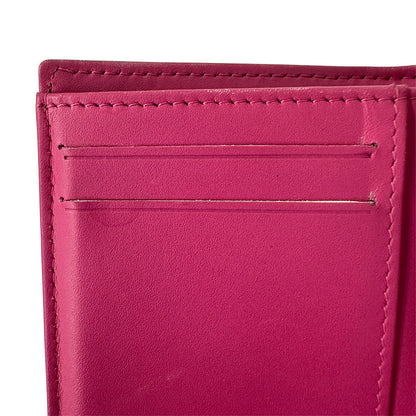CHANEL シャネル 三つ折り財布 マトラッセ ピンク シルバー金具 キャビアスキン レディース 【中古】