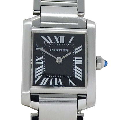 Cartier カルティエ タンクフランセーズ SM W51026Q3 レディース 腕時計 アジア限定 クオーツ QZ ステンレス SS ブラック 磨き済み 【中古】