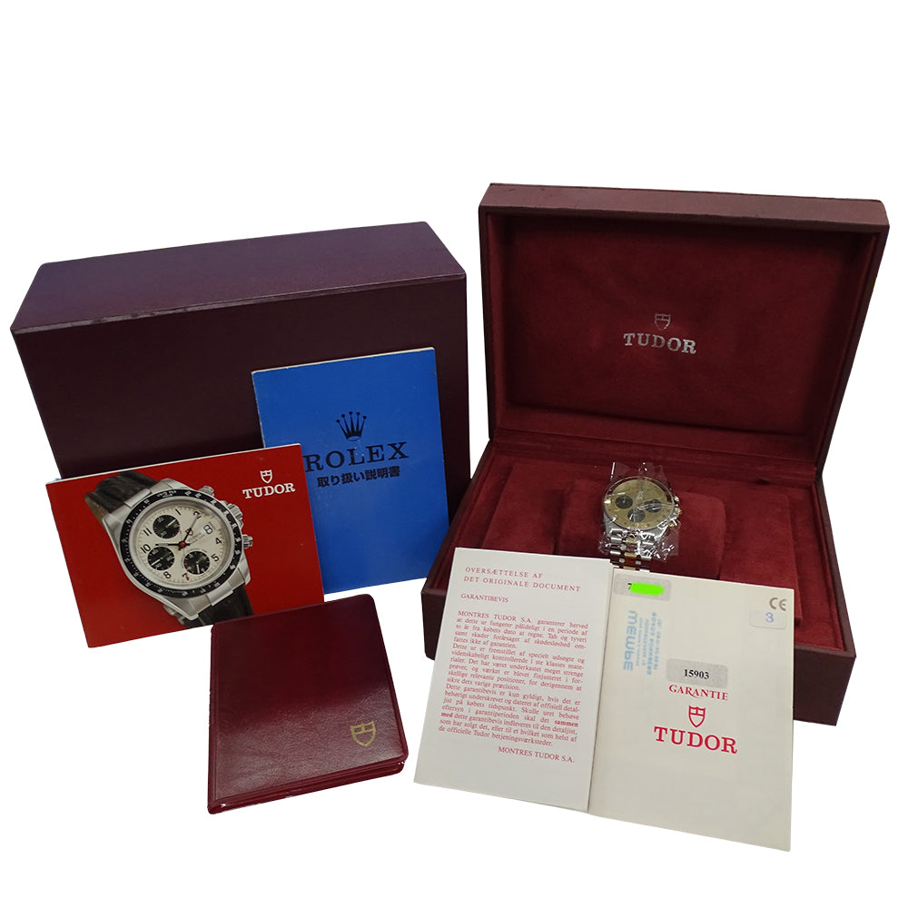 TUDOR チューダー モナーク クロノグラフ 15903 メンズ 腕時計 クオーツ QZ ステンレス SS コンビ 磨き済み 【中古】