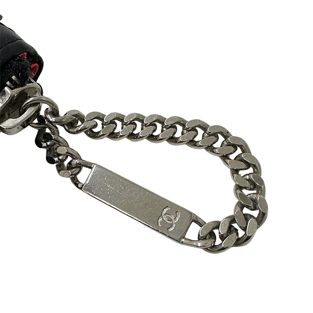 CHANEL シャネル カンボン コインケース ココマーク ブラック シルバー金具 ラムスキン レディース メンズ 【中古】
