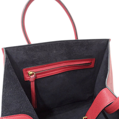 CELINE セリーヌ ラゲージ ファントム トートバッグ レッド レザー レディース 【中古】