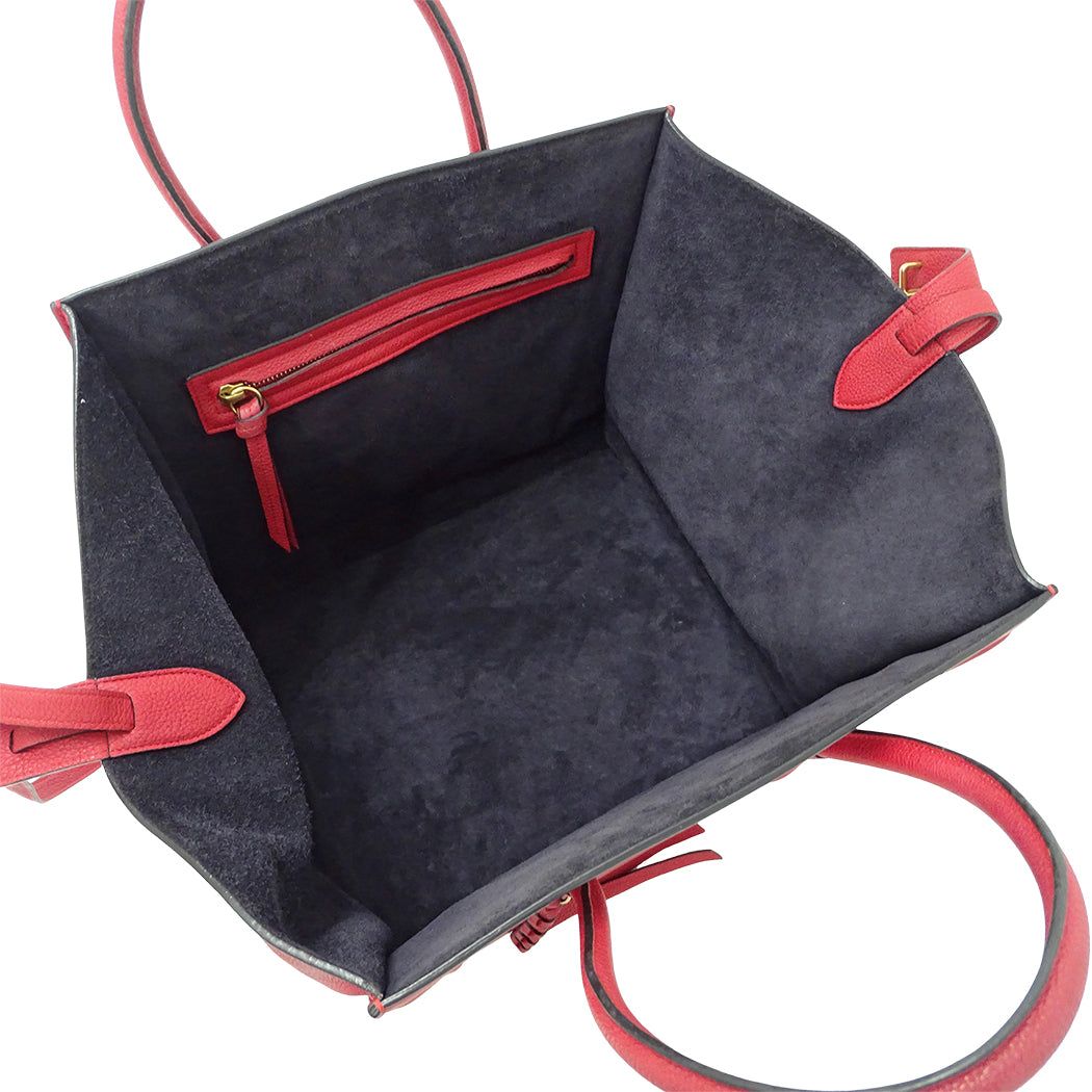 CELINE セリーヌ ラゲージ ファントム トートバッグ レッド レザー レディース 【中古】