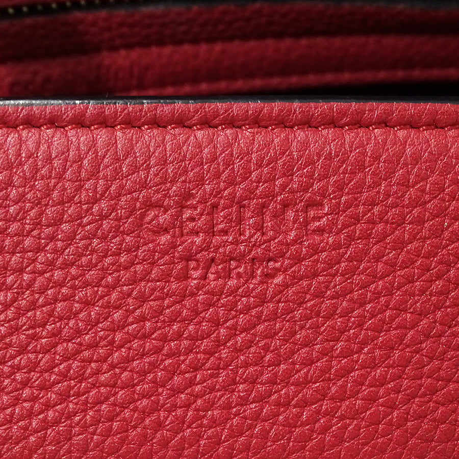 CELINE セリーヌ ラゲージ ファントム トートバッグ レッド レザー レディース 【中古】