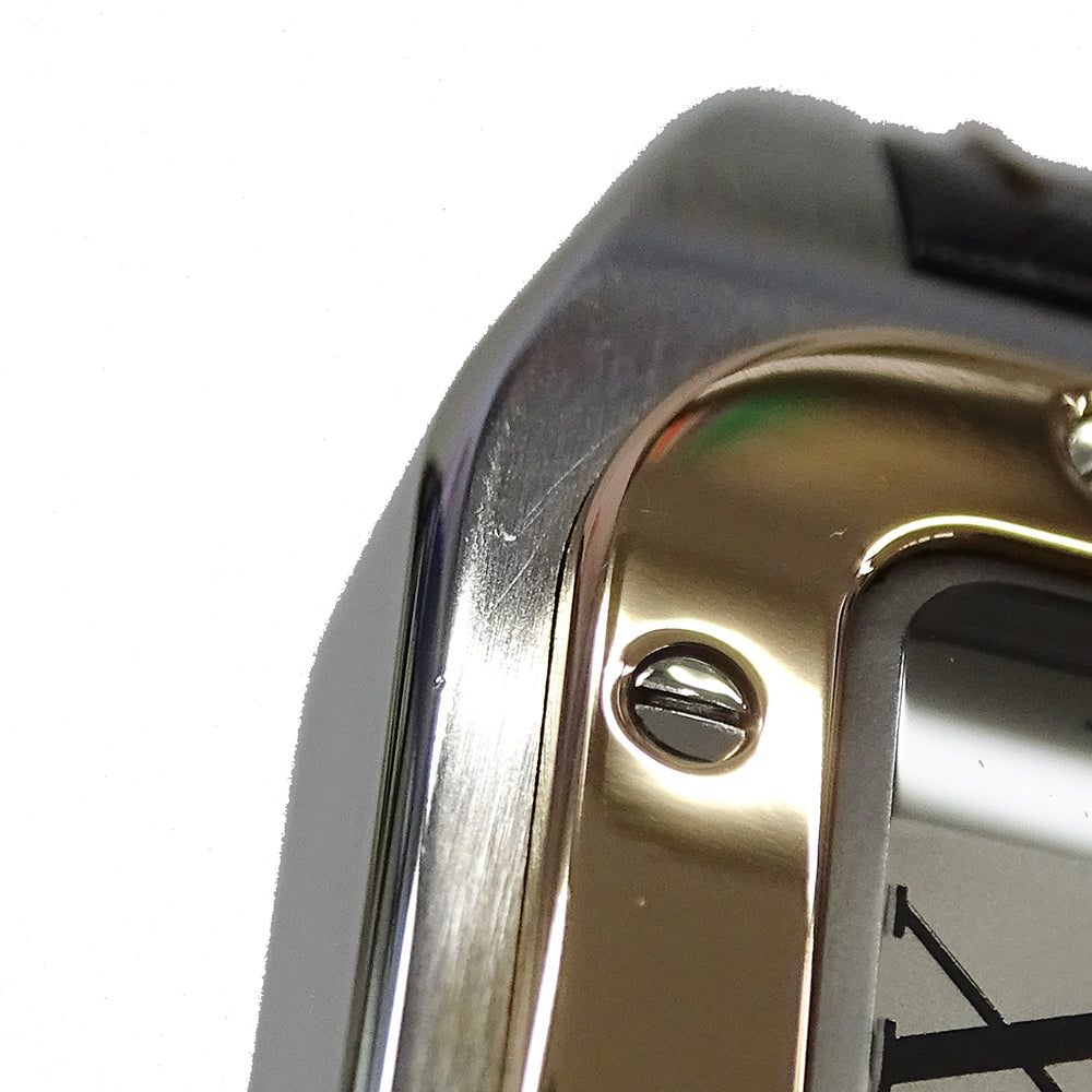 Cartier カルティエ サントス100 MM W20107X7 ボーイズ 腕時計 自動巻き AT ステンレス SS ピンクゴールド PGレザー 磨き済み 【中古】