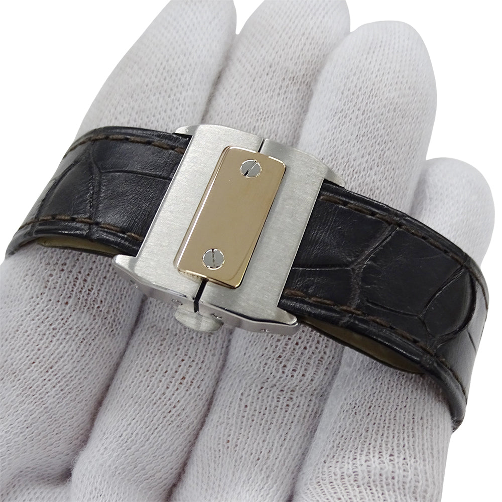 Cartier カルティエ サントス100 MM W20107X7 ボーイズ 腕時計 自動巻き AT ステンレス SS ピンクゴールド PGレザー 磨き済み 【中古】