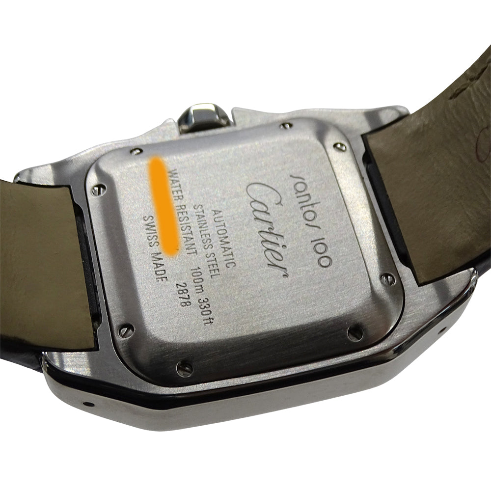 Cartier カルティエ サントス100 MM W20107X7 ボーイズ 腕時計 自動巻き AT ステンレス SS ピンクゴールド PGレザー 磨き済み 【中古】