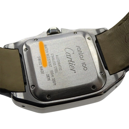 Cartier カルティエ サントス100 MM W20107X7 ボーイズ 腕時計 自動巻き AT ステンレス SS ピンクゴールド PGレザー 磨き済み 【中古】