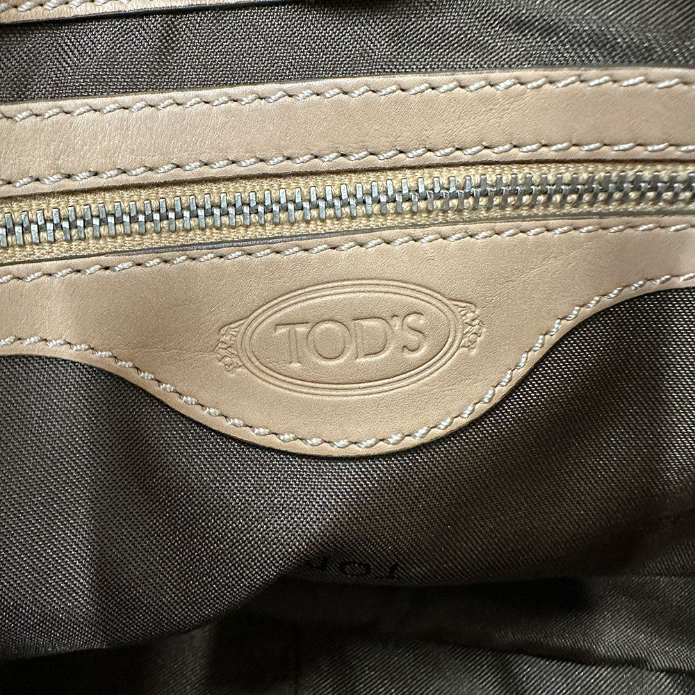 TOD’S トッズ 2wayバッグ ベージュ レザー レディース 【中古】