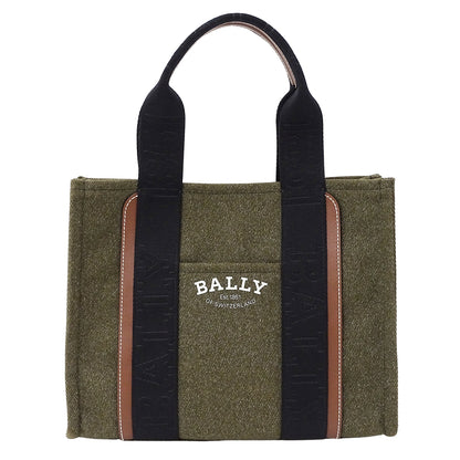 BALLY バリー トートバッグ カーキ キャンバス レディース 【中古】