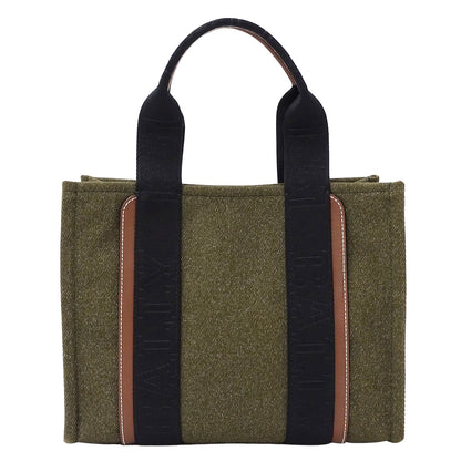 BALLY バリー トートバッグ カーキ キャンバス レディース 【中古】