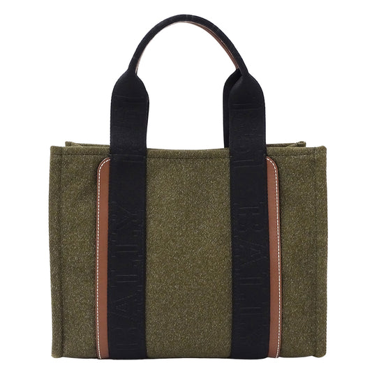 BALLY バリー トートバッグ カーキ キャンバス レディース 【中古】
