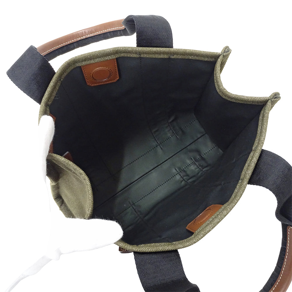 BALLY バリー トートバッグ カーキ キャンバス レディース 【中古】