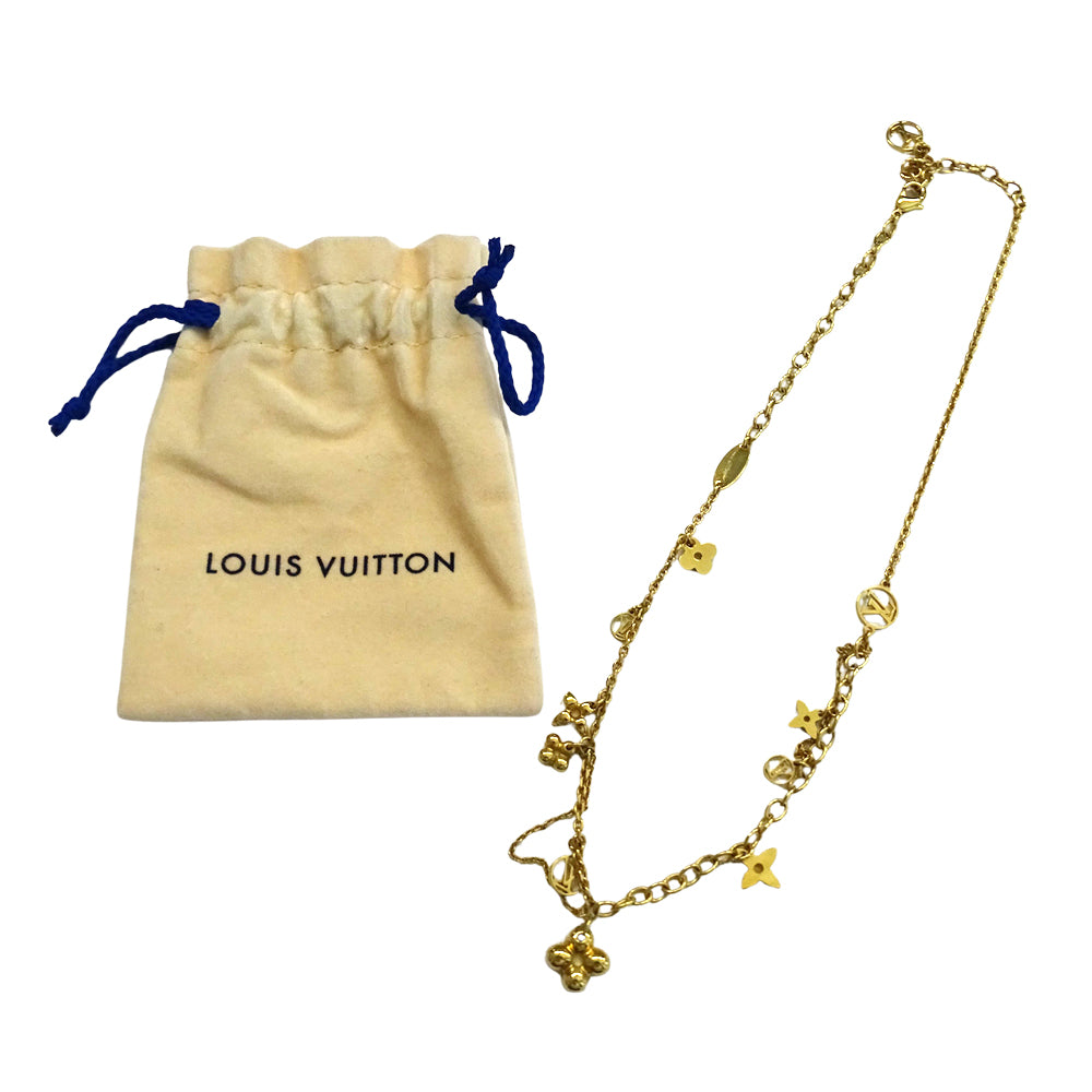 LOUIS VUITTON ルイ・ヴィトン LV コリエ ブルーミング ネックレス GP ゴールド レディース M64855 【中古】