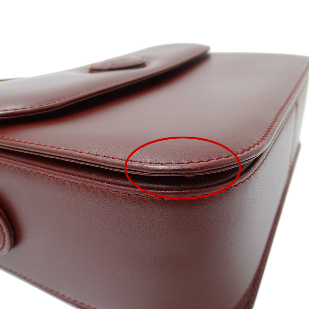 Cartier カルティエ ショルダーバッグ マスト ボルドー レザー レディース 【中古】