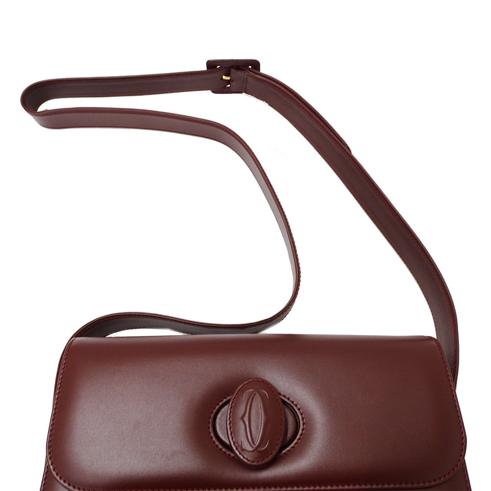 Cartier カルティエ ショルダーバッグ マスト ボルドー レザー レディース 【中古】