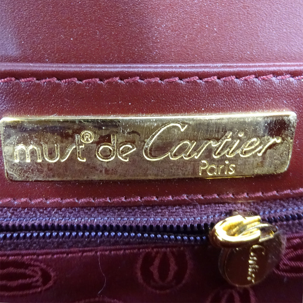 Cartier カルティエ ショルダーバッグ マスト ボルドー レザー レディース 【中古】