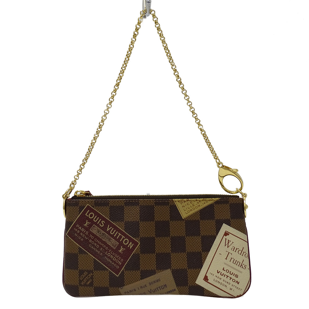 LOUIS VUITTON ルイ・ヴィトン ポーチ ダミエ レディース ブランド アクセサリーポーチ ポシェット ミラMM ラベル ダミエ ブラウン N63080 【中古】