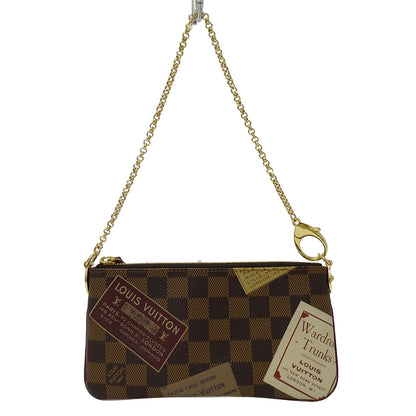 LOUIS VUITTON ルイ・ヴィトン ポーチ ダミエ レディース ブランド アクセサリーポーチ ポシェット ミラMM ラベル ダミエ ブラウン N63080 【中古】