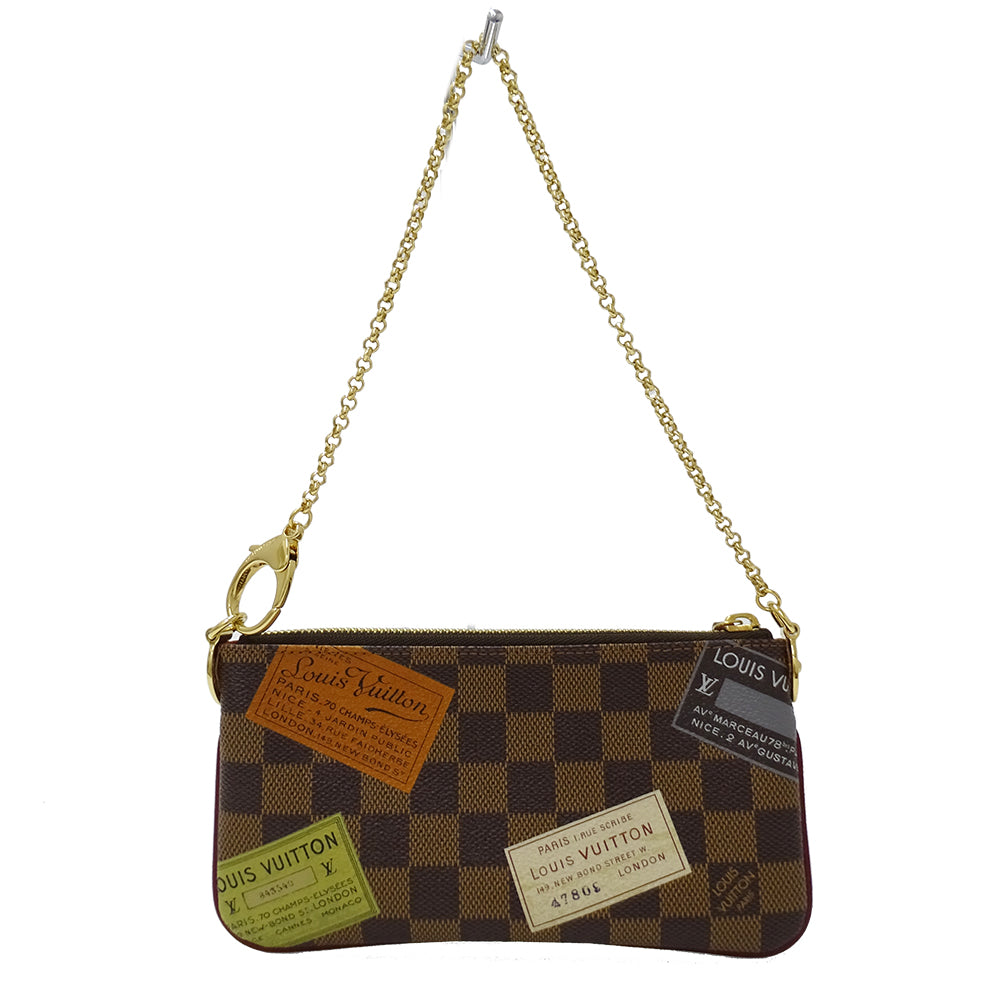 LOUIS VUITTON ルイ・ヴィトン ポーチ ダミエ レディース ブランド アクセサリーポーチ ポシェット ミラMM ラベル ダミエ ブラウン N63080 【中古】