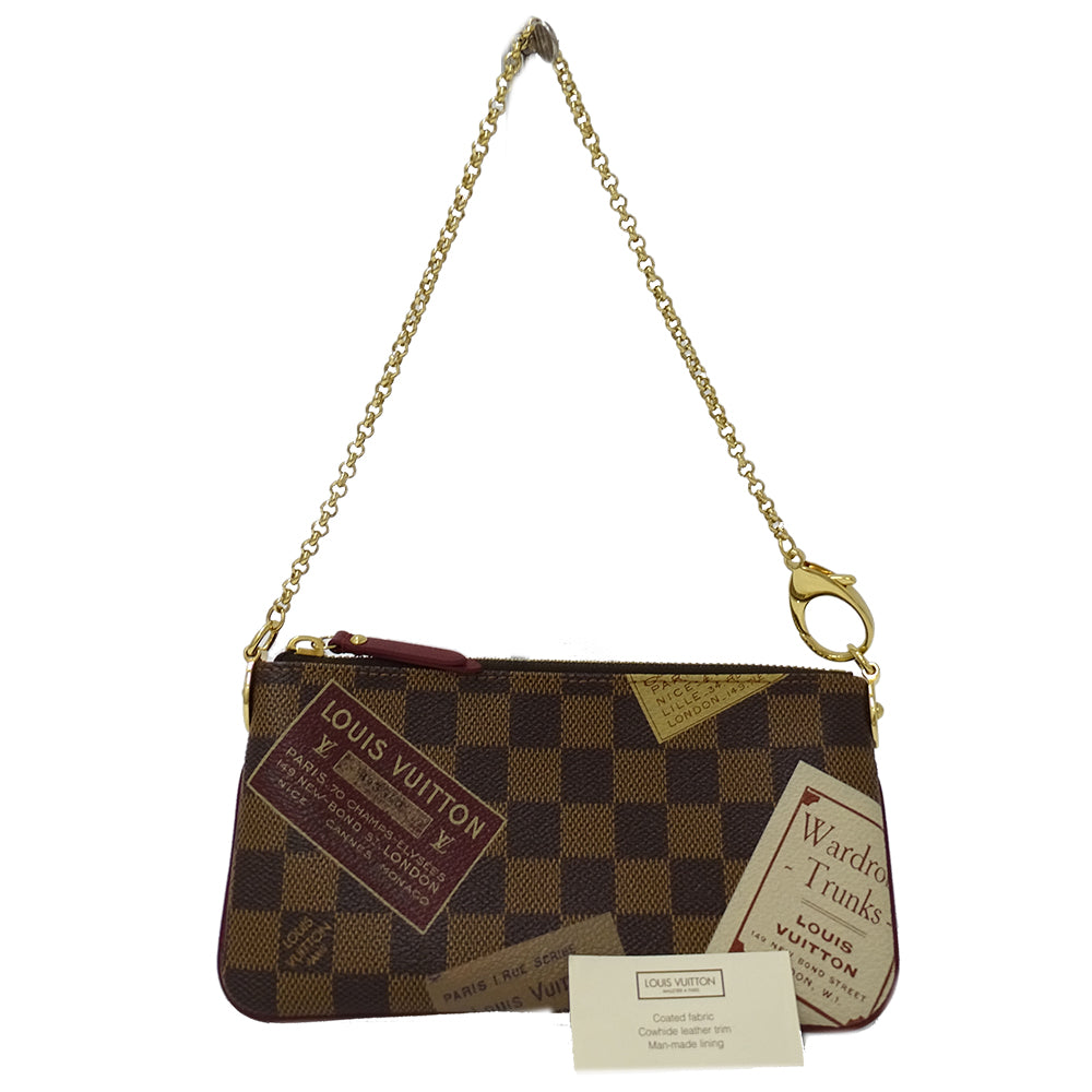 LOUIS VUITTON ルイ・ヴィトン ポーチ ダミエ レディース ブランド アクセサリーポーチ ポシェット ミラMM ラベル ダミエ ブラウン N63080 【中古】